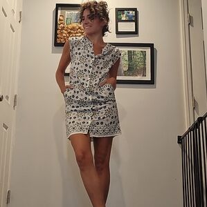 Ann Taylor Loft Shirt Dress Floral Print Button down petite XSP